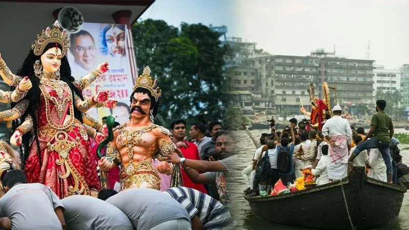 বুড়িগঙ্গায় শারদীয় দুর্গাপূজার প্রতিমা বিসর্জনে সাম্প্রদায়িক সম্প্রীতির অনন্য দৃষ্টান্ত