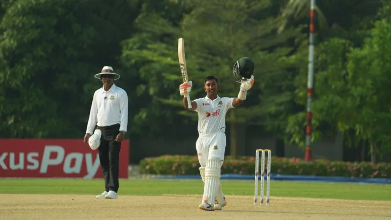 কালামের সেঞ্চুরি ও জিসান-রিজওয়ানের ফিফটিতে বিসিবি একাদশের ৩৭১ রান
