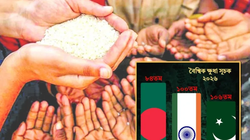গ্লোবাল হাঙ্গার ইনডেক্স ২০২৬‑এ বাংলাদেশ ১৯.২ স্কোরে মাঝারি, ভারত‑পাকিস্তান ‘গুরুতর’